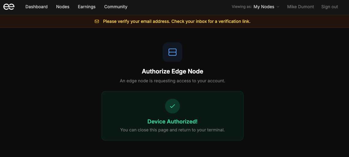 Authorize Edge Node